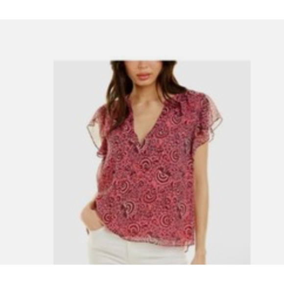 ALC Pink Blouse June Silk Top Size 6 100% Silk Floral Blouse Lined MSRP $294 B12 - Picture 2 of 7